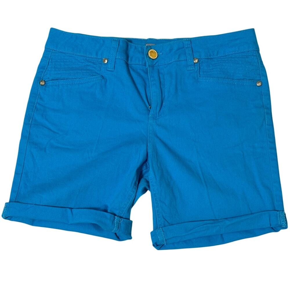 New Directions Weekend Women's Turquoise Blue Cargo Shorts, Size 8